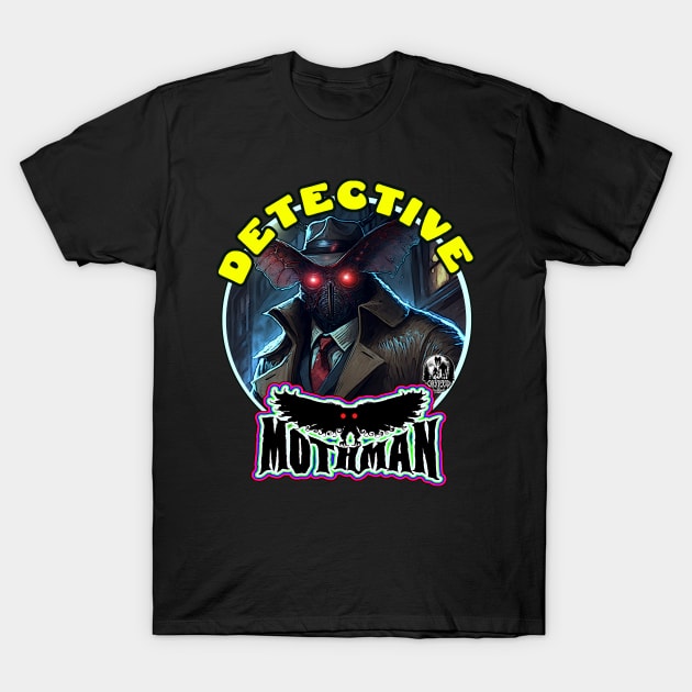 Detective Mothman Flying Humanoid Moth Crime Fighter Monster 1 T-Shirt by National Cryptid Society